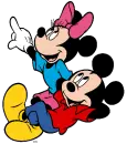 mickey & minnie sitting out side