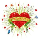 red heart with name Tracey