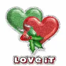 Hearts with I love it text