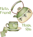 Green Tea Greeting with Hugs, Rita