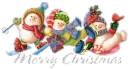 Skiiing Snowmans - Merry Christmas