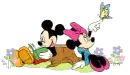 mickey sitting outside