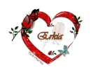 Red heart with name Erkia