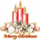 Candles with Merry Xmas text
