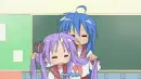 konata messing with Kagamin's twintails