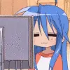 konata on the computer