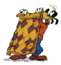 goofy with a blanket