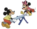 mickey & minnie playing on a tee tot