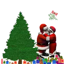 Mommy kissing santa clause