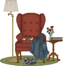 armchair with book