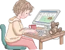 girl sitting at computer
