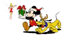 Mickey Pluto and tinker with present
