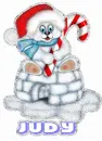 Bear on Igloo with Judy name