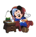 mickey sitting in a chair