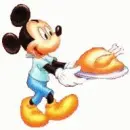 mickey holding a turkey