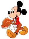 mickey holding a turkey
