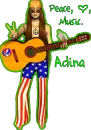 peace, love, music, adina