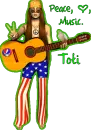 peace, love, music, toti