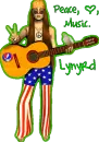 peace, love, music, lynyrd