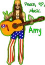 peace, love, music, amy