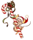 mouse on a candy cane