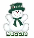 Snowman with Maggie name