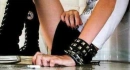 emo girl wearing a really cool converse!