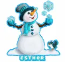 Snowman with Esther name