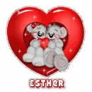 Bears in heart with Esther name