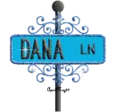 blue street sign dana LN