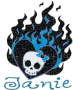 Janie Flaming Heart Skull