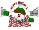 Maggie Snowman Happy Holidays