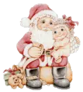 Santa and little angel