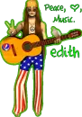 peace, love, music, edith