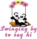 Panda on swing
