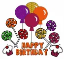 Happy Birthday Balloons and Lollipops
