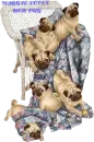 PUGS LAYING ON CHAIR