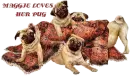 PUGS LAYING ON BLANKET