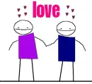 stick figures in love
