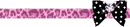 leopard blk. and pink w/ ribbon down