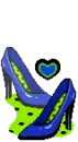 blue shoes