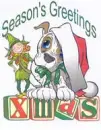 Seasons Greetings Elf and Puppy