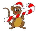 a mouse with a candycane