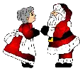 santa kissing his wife