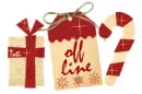 offline gift, tag  and candycane