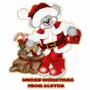 Xmas bear with Aletha name