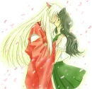 Inuaysha and Kagome kiss