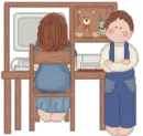 lady on computer