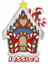 Gingerbread house with Jessica name