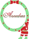 Annedrea with Santa Holding Wreath